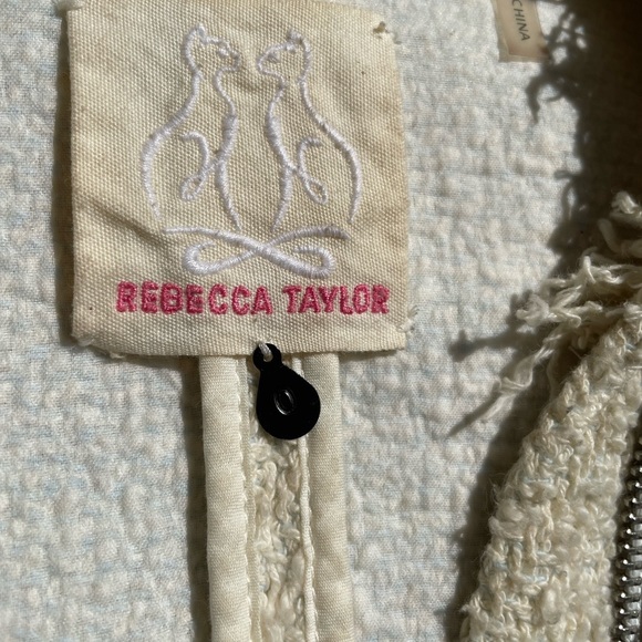 Rebecca Taylor Ivory Tweed Peplum Jacket Size 0.  Good condition - Picture 5 of 7